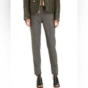 Theory Indra C Tremont Wool Houndstooth Cuffed Pants Sz 4